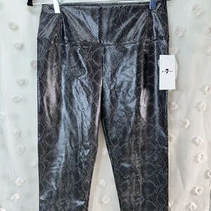 NWT 7 For All Mankind Women’s Shimmering Snake Print Faux Leather Pants Size M
